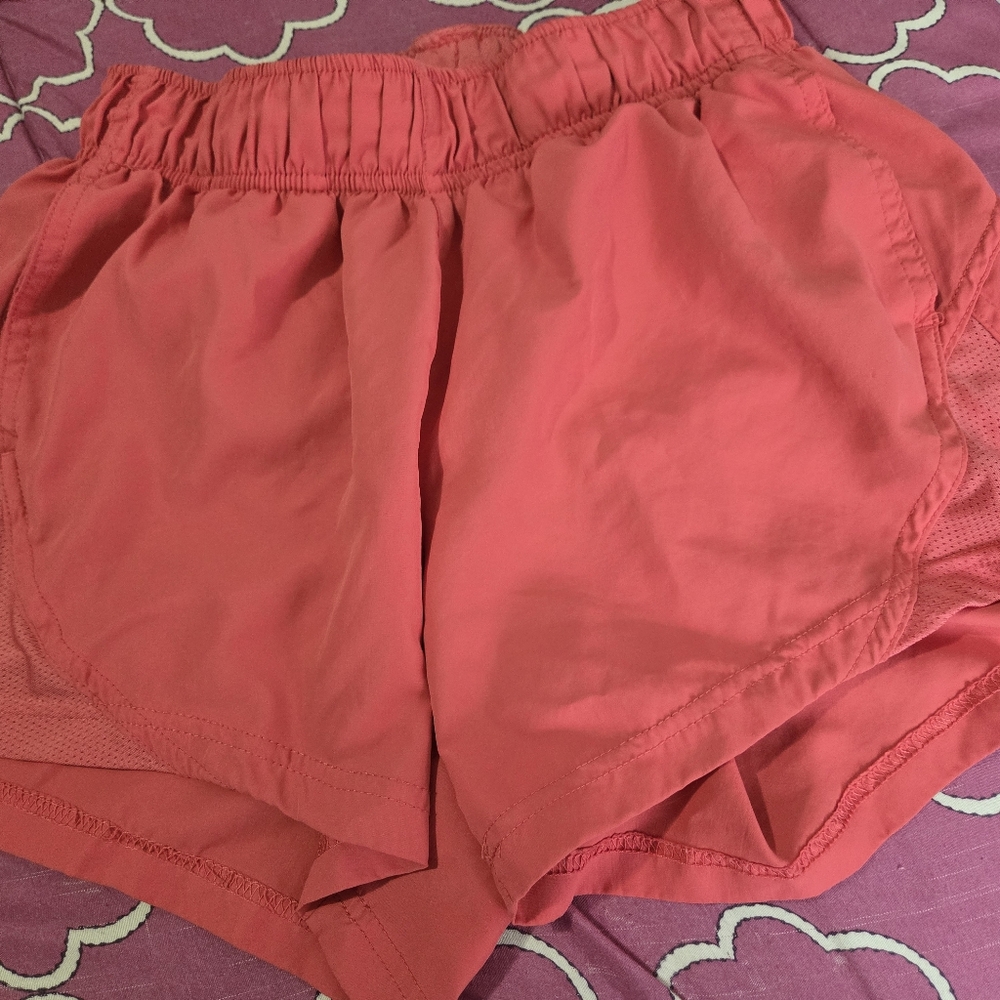 XS Athletic Works Coral Athletic Shorts Lightweight Elastic Waist Size  0-2